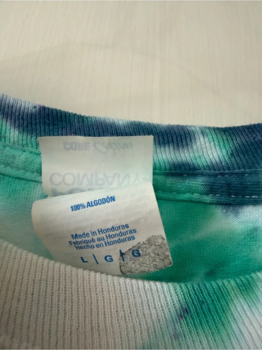 COLOR OUR WORLD Tie-Dye Graphic Tee - Teal & Navy size L - Picture 5 of 8